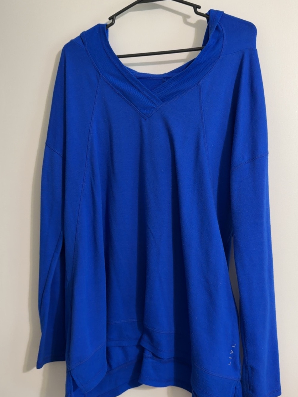 Livi Active V-Neck Hooded Sweatshirt in Royal Blue